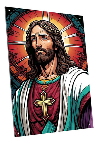 Chapa Cartel Decorativo Jesus Dios Cristo Modelo A28