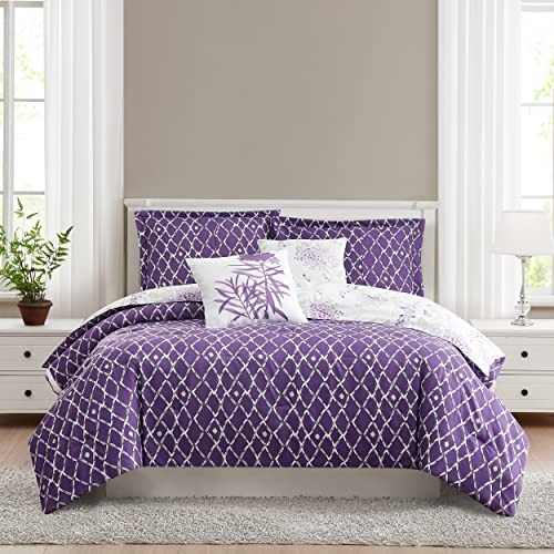 Juego De Edredón Matrimonial Reversible, 5 Piezas, Poliéster