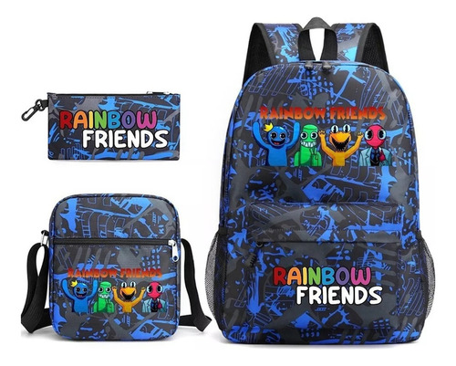 Mochila Con Accesorios Rainbow Friends 3 Pcs Nuevo