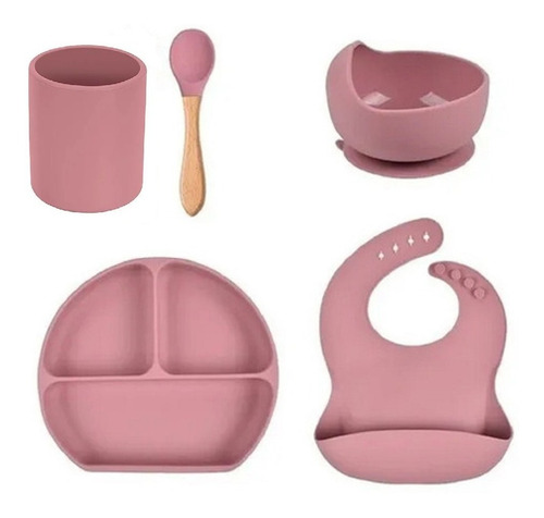 Imagen 1 de 7 de Kit Platos Bebe Niño Vajilla En Silicona Babero