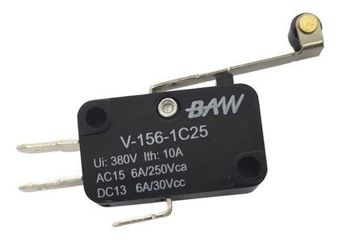 Microswitch Por Palanca Larga Con Roldana V-156-1c25 Baw