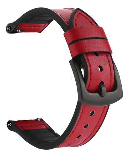 Correa Doble Caucho Cuero Para Smartwatch Foxbox Sport I29 Rojo 2.2 Cm