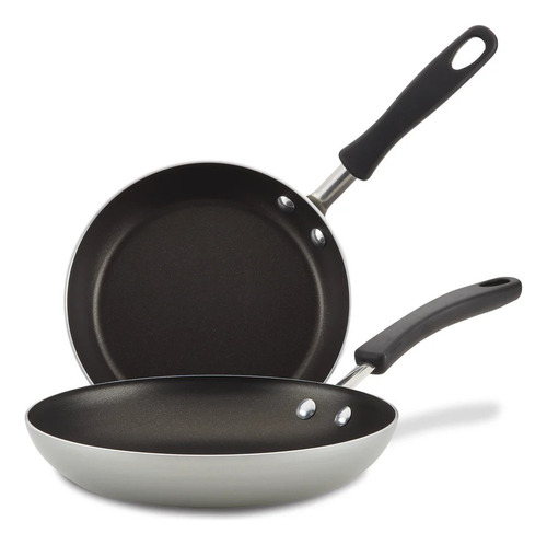 Set 2 Sartenes Farberware 22331 Antiadherente 21 Y 25cm Gris