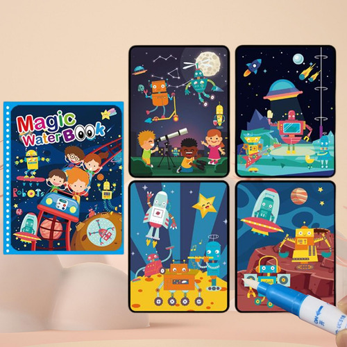 Adorável Livro De Pintura De Água, Livro De Colorir Robô