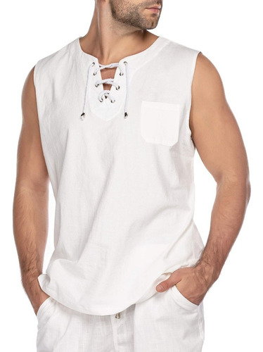 (u) Camisa De Manta Hombre Playa Descanso Yoga Fresca Cómoda