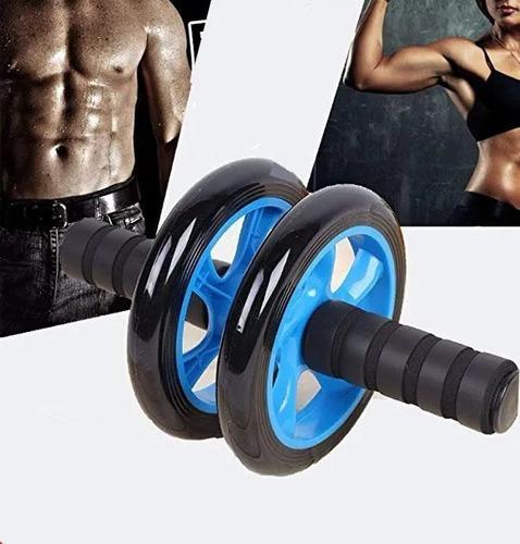 Imagen 8 de 10 de Rueda Abdominales Doble Ab Wheel + Mini Alfombra De Regalo