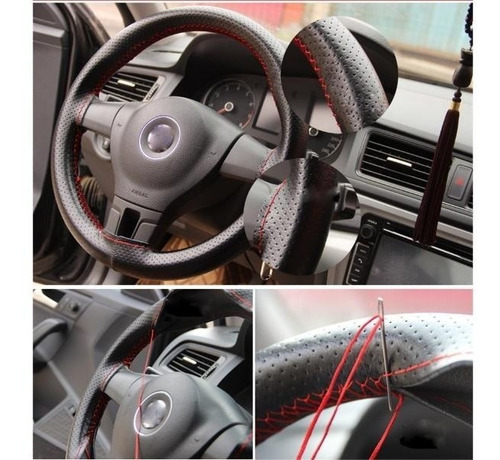 Imagen 2 de 7 de Funda Cubre Volante Para Coser Hilo Rojo O Negro - Maranello