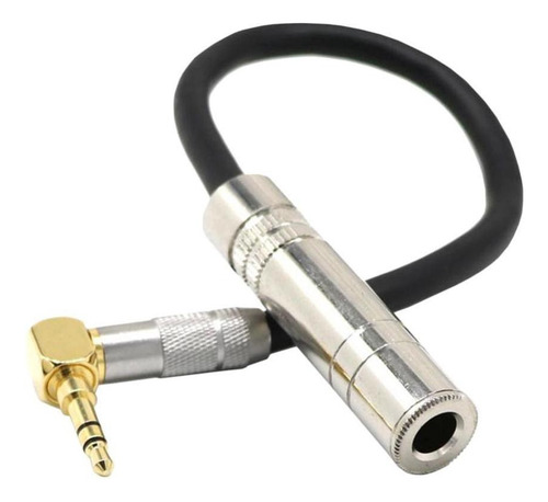 3.5 Mm 90 Grados 1/4 Enchufe A 6.35 1/8 Cable Adaptador .