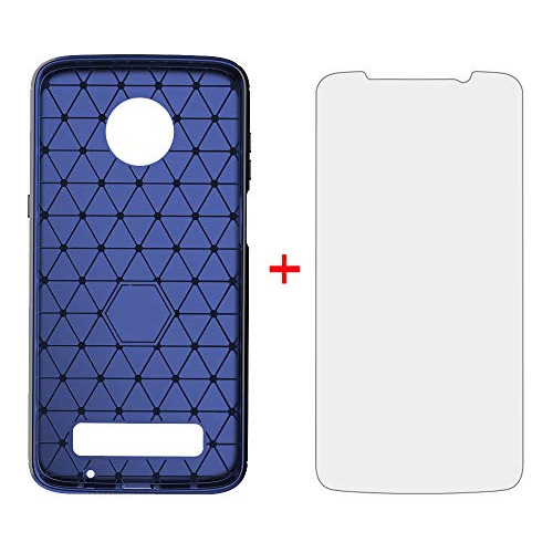 Funda Para Motorola Moto Z3 / Z3 Play Azul Delgada Goma Sili