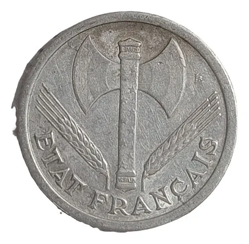 Moneda Francia Regimen Vichy Petain 1943 2 Francos W W I I