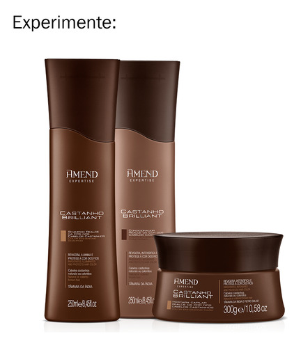 Máscara Amend Castanho Brilliant Realce Da Cor 300g