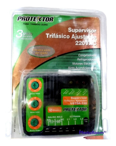 Supervisor Trifasico Ajustable 220v Marca Protektor