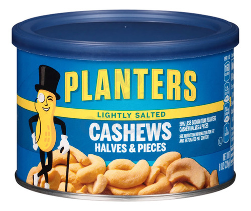 Planters Castañas Caju Lightly Salted 226grs Usa Poca Sal