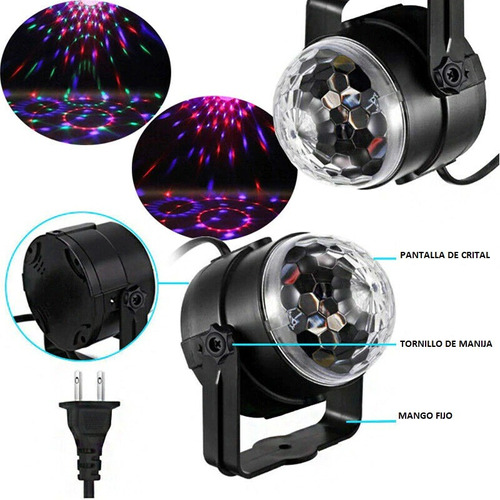 Luz Led Rgb Giratorio Con Control Remoto Multi Efectos Disco