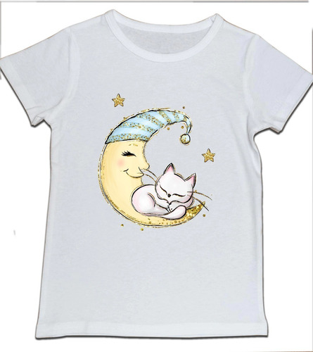 Camiseta Niña Luna Y Gato