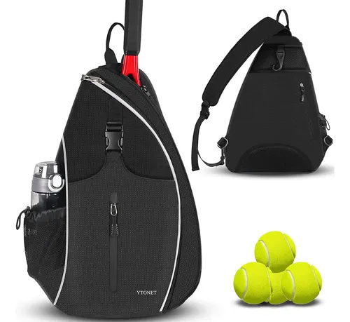 Mochila Raqueteira Beach Tennis, Bolsa De Tênis Transversal Para Raquete, Bolsa De Padel Grande Com Compartimento Separado, Antirroubo E Impermeável, Versátil Para Tênis, Badminton, Ytonet 1340 Preto