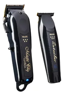 Wahl Cordless Barber Combo Magic Clip Black + Detailer Black Color Negro