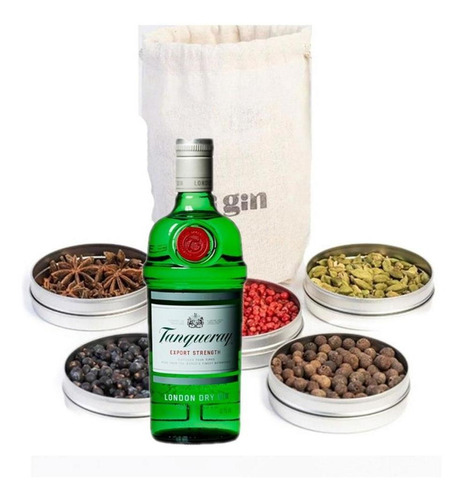 Gin Tanqueray + Kit 5 Botanico Clasico En Bolsa Lienzo