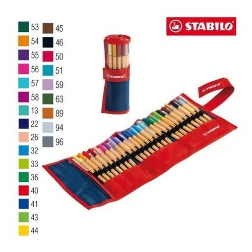 Imagem 1 de 3 de Estojo Caneta Stabilo 25 Cores Point 8825-021 - Rollerset