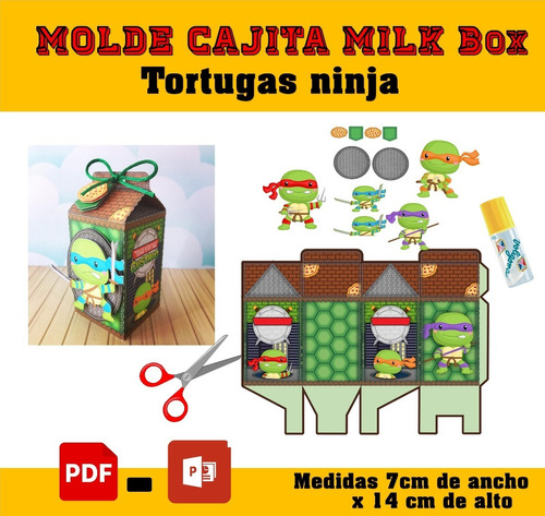 Kit Imprimible Molde Milk Box De Las Tortugas Ninja