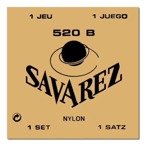 Encordoamento Savarez Violão Nylon 520b Tensão Leve