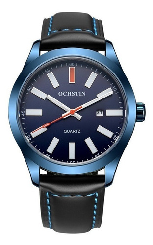 Relógio Masculino Ochstin Preto Social Luxo Pulseira Couro