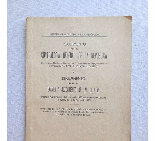 Reglamento De La Contraloría General De La República 1929