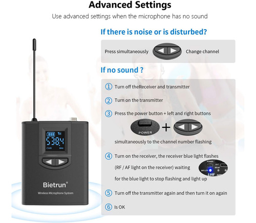 Uhf - Sistema De Micrófono De Solapa Inalámbrico Lavalier, M