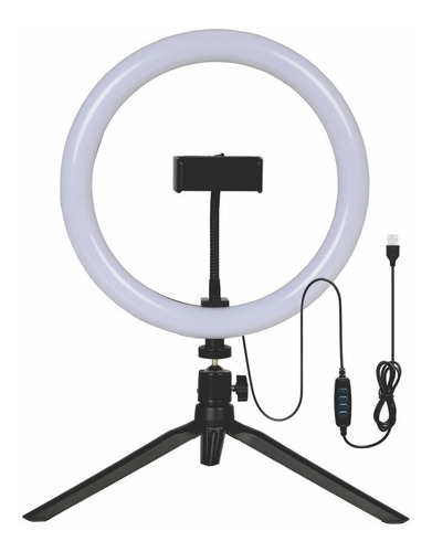 Iluminador Ring Light Led 10 Polegadas 24cm Usb Tripé 19cm