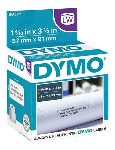 Etiqueta Dymo 30321 36 Mm X 89 Mm Pack 6pzas