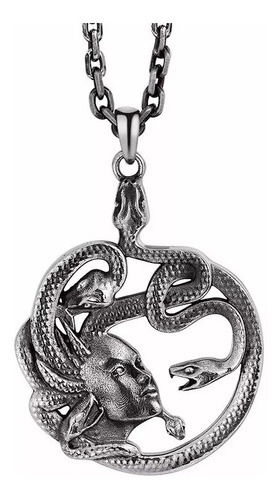 Collar Serpiente Medusa Amuleto De Acero Inoxidable Mujer 