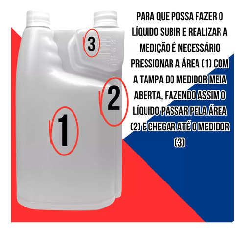 6 Frasco Duplo Aplicador Dosador 1 Litro Medidor 80ml