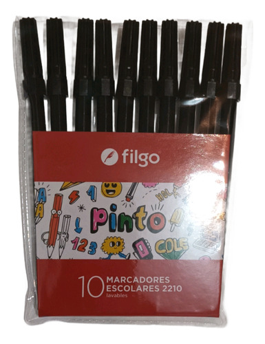 Fibra Al Agua Negro Filgo X 100 Unidades. Negro