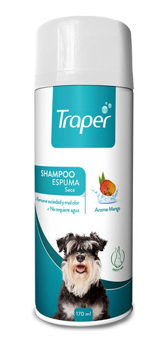 Shampoo Para Perros Espuma Seca Aroma Mango Lata 170 Ml