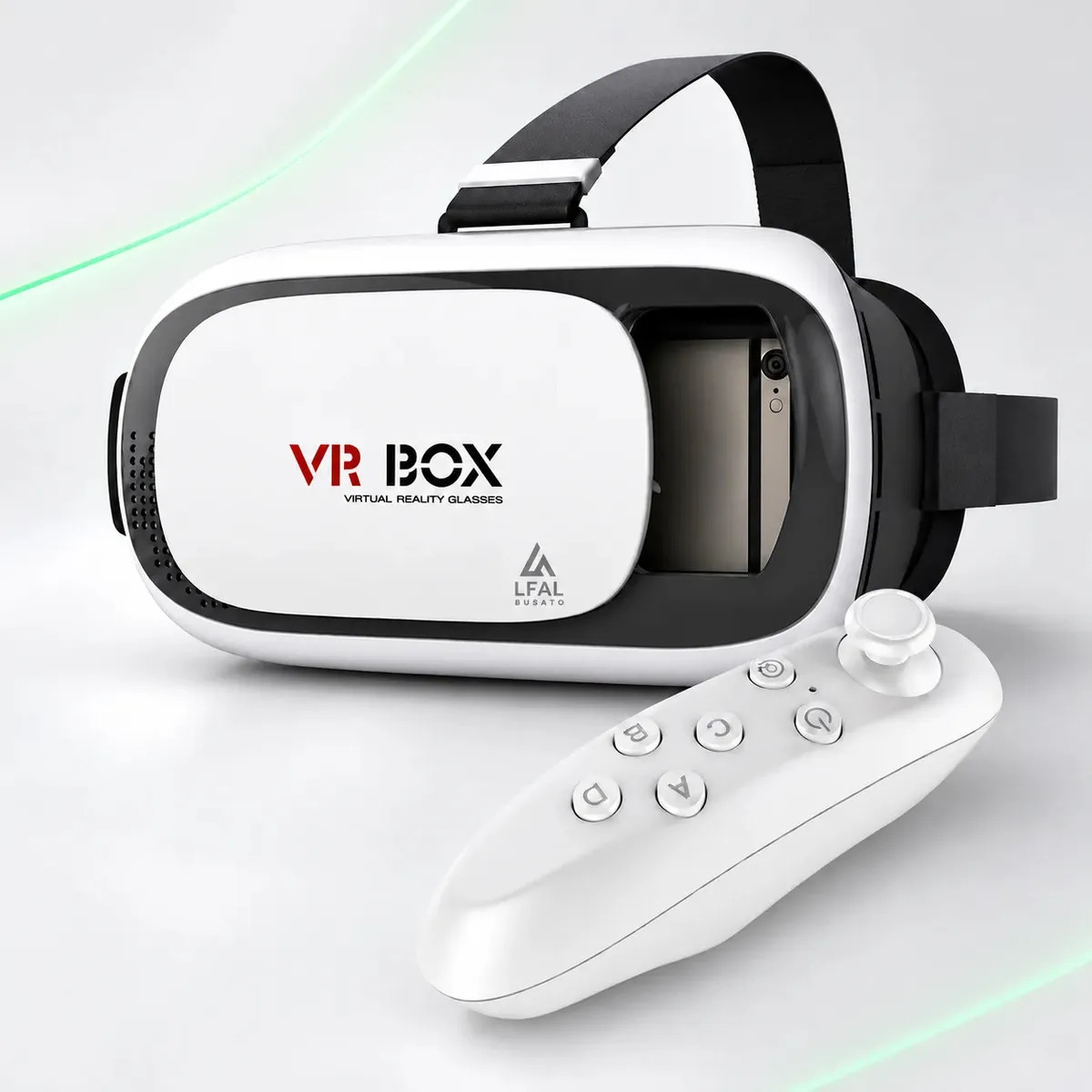 Oculos Realidade Virtual 3D Gamer Suporte Celular Smartphone Com Controle Remoto Bluetooth Android iOS Ajustável Vr Box 2.0 Filme Jogos Desenho Game Aventura Simulador Marca Lfal Busato