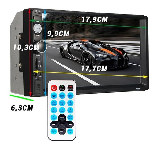 Imagen 2 de 7 de Estereo Bluetooth Doble Din Mirrorlink + Parlantes 6x9 PuLG