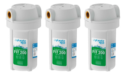 Kit 03 Purificadores De Agua Fit200 Branco 7 - Rosca 1/2