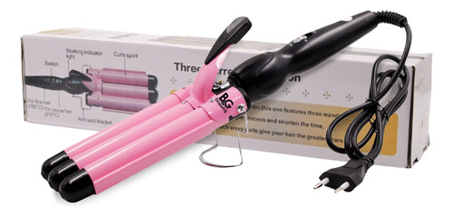 Modelador Cachos Tri-ondas 127/220V De Cerâmica Rosa B