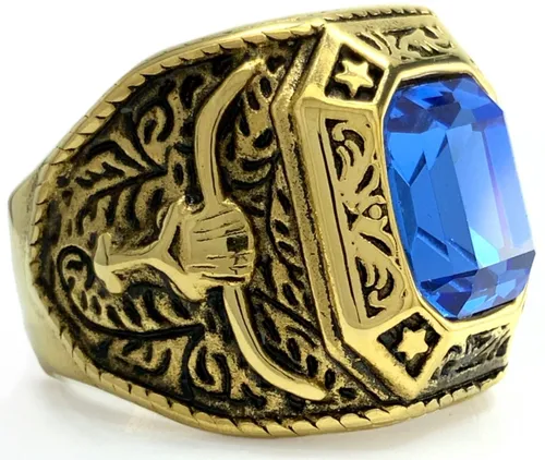 Anillos de oro para hombre con piedra azul hotsell
