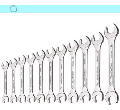 Jogo Chave Fixa Tramontina Aço Cromado 11 Peças 6 A 32 Mm