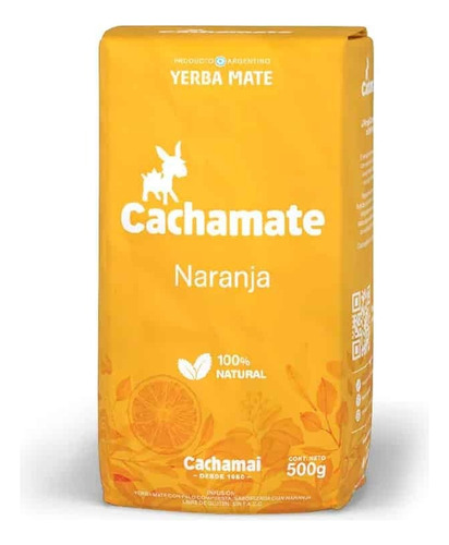 Yerba Suave Con Naranja 100% Natural  Cachamate 500 Grs