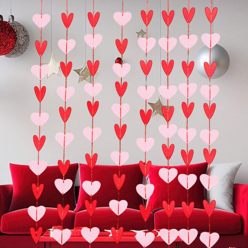 Guirnalda De Valentín Con Corazón De Fieltro 80 Piezas