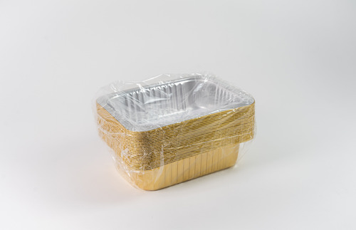 Molde De Aluminio Rectangular Dorado 20x14.5x6cm 50pz Dorado
