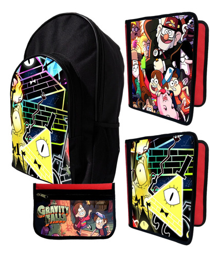 Mochila +2 Carpetas+ Cartu De Gravity Falls #15