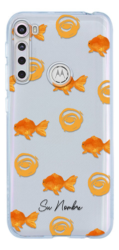 Funda Para Motorola Para Mujer Patrón Pez Peces Con Nombre