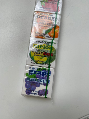 Imagem 3 de 5 de Chiclete Marble Gum Strawberry Orange Melon Grape Marukawa