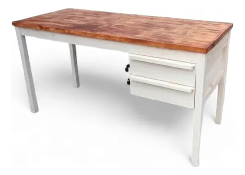 comprar Escritorio Blanco Rústico En Madera Cubierta Nogal - Taikkee