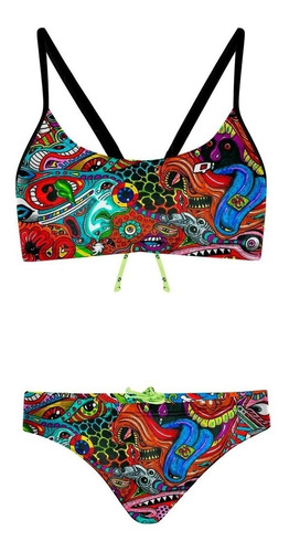 Trippy Hippie - Bandeau Top Bikini Traje De Baño Para Dama