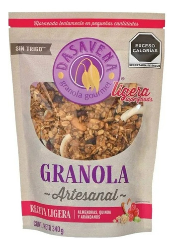 Granola Dasavena Gourmet Ligera Con Almendras Quinoa Y Aránd