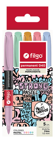 Marcadores permanentes Filgo Strong Pastel X5 U Punta Fina